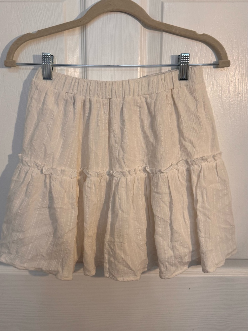 SHEIN Cream Tiered Circle Skirt